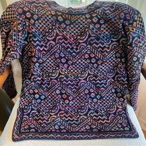 MISSONI Vintage Women’s Wool Blend Multi Color Tunic Sweater Made In Italy